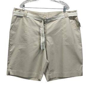 White Stag Shorts Women's Plus Size 22W Cream Belted Casual Summer Travel Beach